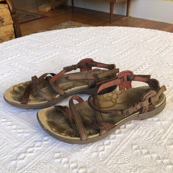 Merrell Jacardia Sandal Women Size 9 Dark Earth Q Form Air Cushion Buckle Strap - Picture 1 of 6